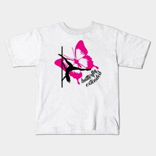 Pole Dance Butterfly Extended Kids T-Shirt